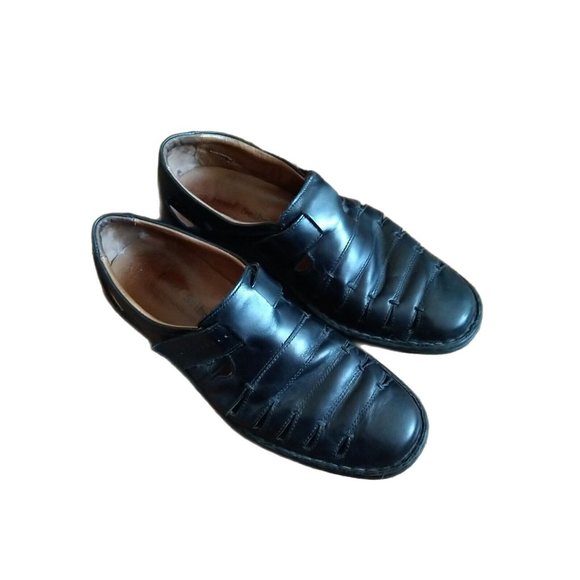Joseph Seibel Lionel Men's Shoes Black US 9.5 Leather Slip on Fisherman Loafers - Picture 1 of 9